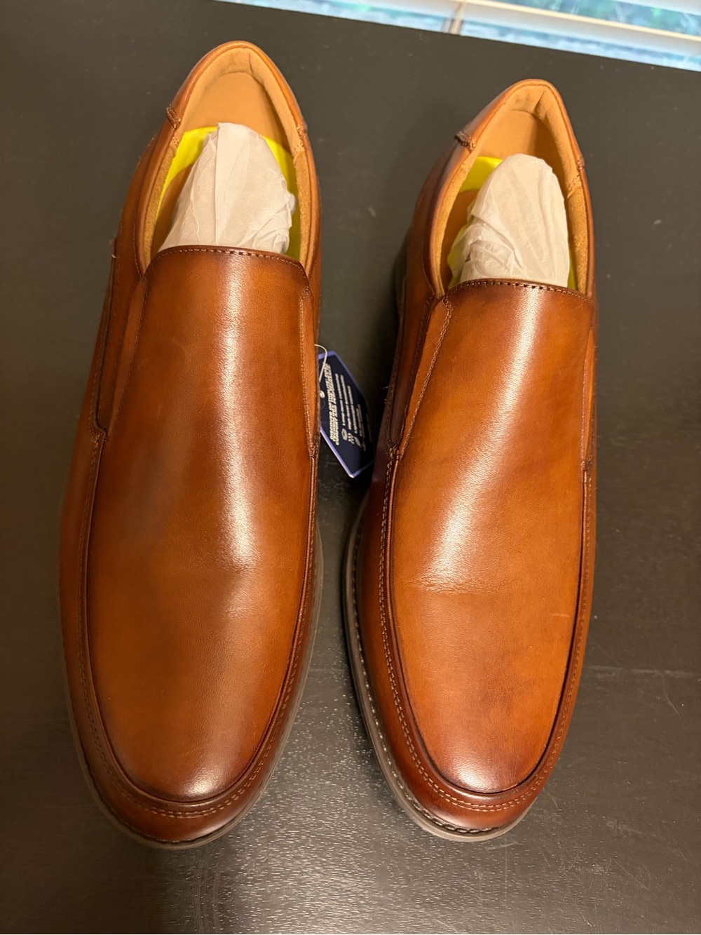 Florsheim Tan Leather Slip-On Loafers - Picture 4 of 6